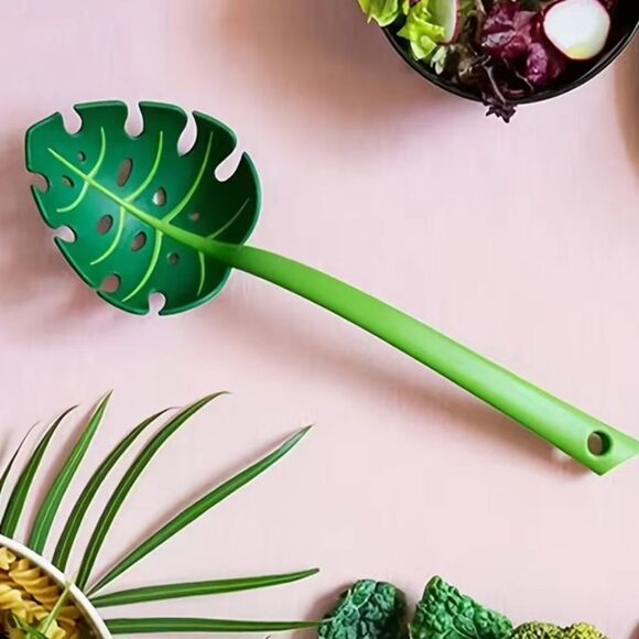 Bed Bath & Beyond Succulent Leaf Slotted Spoon Plant Leaf Kitchen Cooking Spoon - Picture 1 of 4